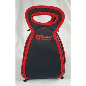 Solvetta Flat Lunch Box Insulated Foldable Placemat Black Red Lightweight School